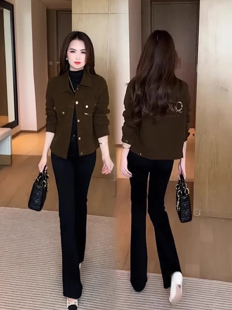 Fashionable Short Women's Jacket Early Autumn 2025 New Style Versatile Spring Autumn Small Size Trendy Top Ladies Coat