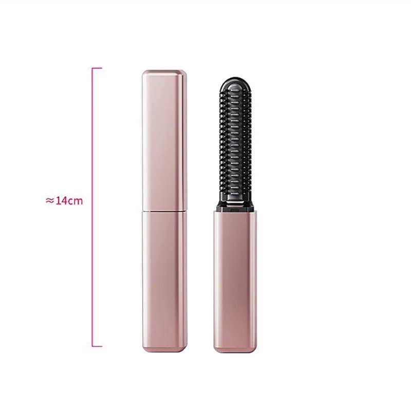 Pettine stirante per capelli MINI Bangs, ferro arricciacapelli portatile ricaricabile e spazzola elettrica da viaggio