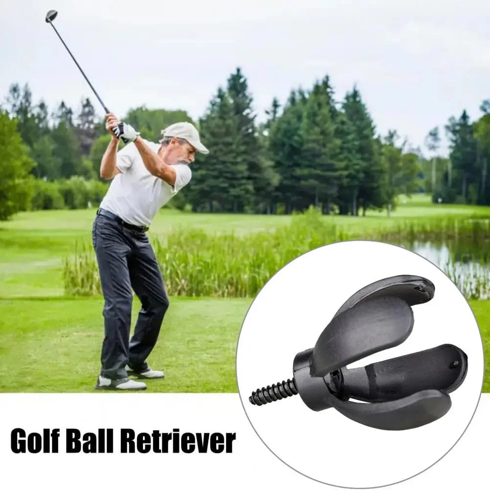 Mini Petal Golf Ball Retriever, 4-Prong Golf Ball Grabber Picker Putter Grip Golf Ball Sucker Pickup Tool With Screw