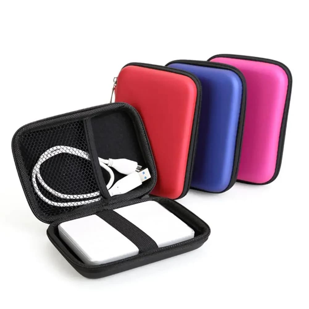 Borsa per HDD da 2,5 pollici Disco rigido USB esterno per trasporto cavi Mini USB Custodia protettiva Custodia per auricolari per custodia per disco rigido EVA per PC
