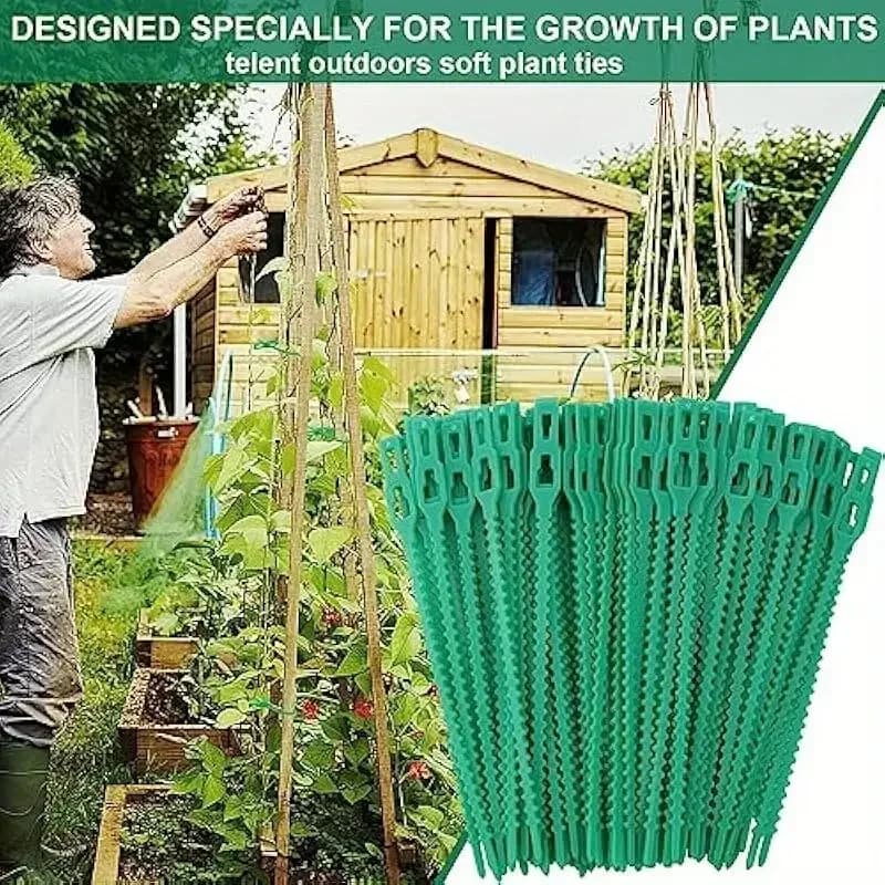 Fascette Riutilizzabili per Giardino, Supporto per Piante Rampicanti, Alberi e Arbusti, Fermagli in Nylon Regolabili con Chiusura a Zip, Organizzatori per Cavi