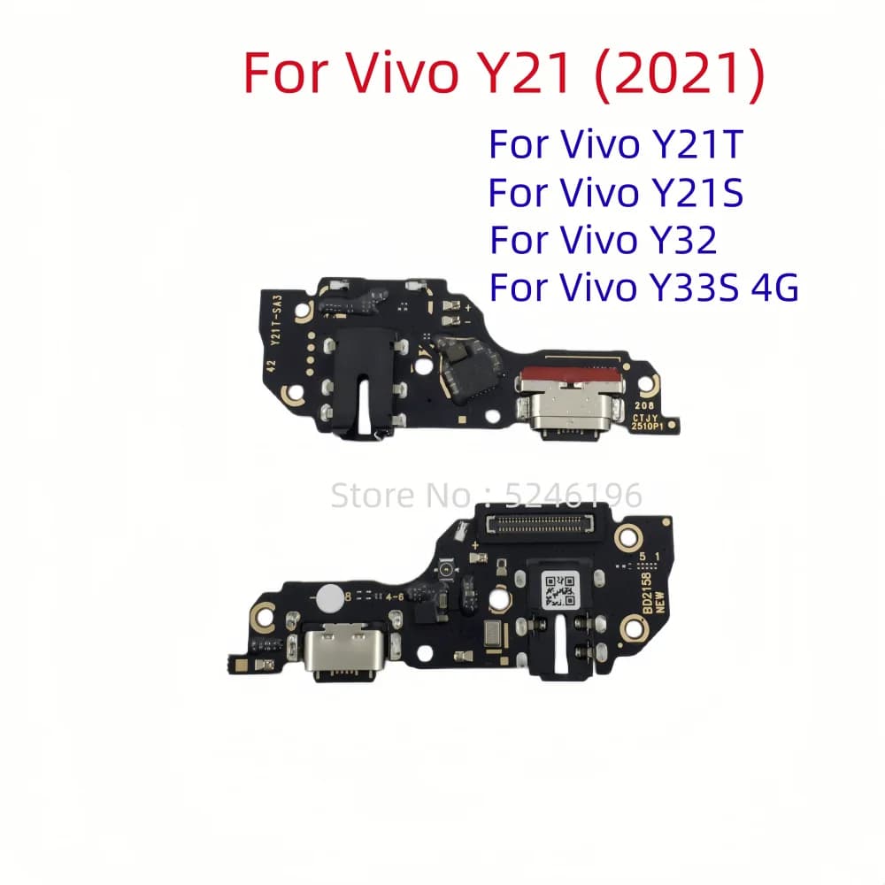 1pcs USB Charging Port Charger Base Connector For Vivo Y21 2021 Vivo Y21T Vivo Y21S Vivo Y32 Vivo Y33T Vivo Y33S 4G Replace Part