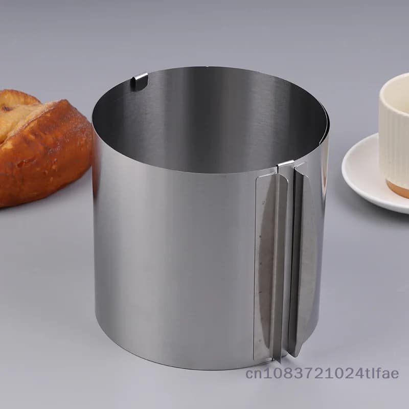 1 Pc Stainless Steel Height 15CM Retractable Mousse Ring Circle Mold Rustproof Adjustable With Scale Cake Rings For Baking