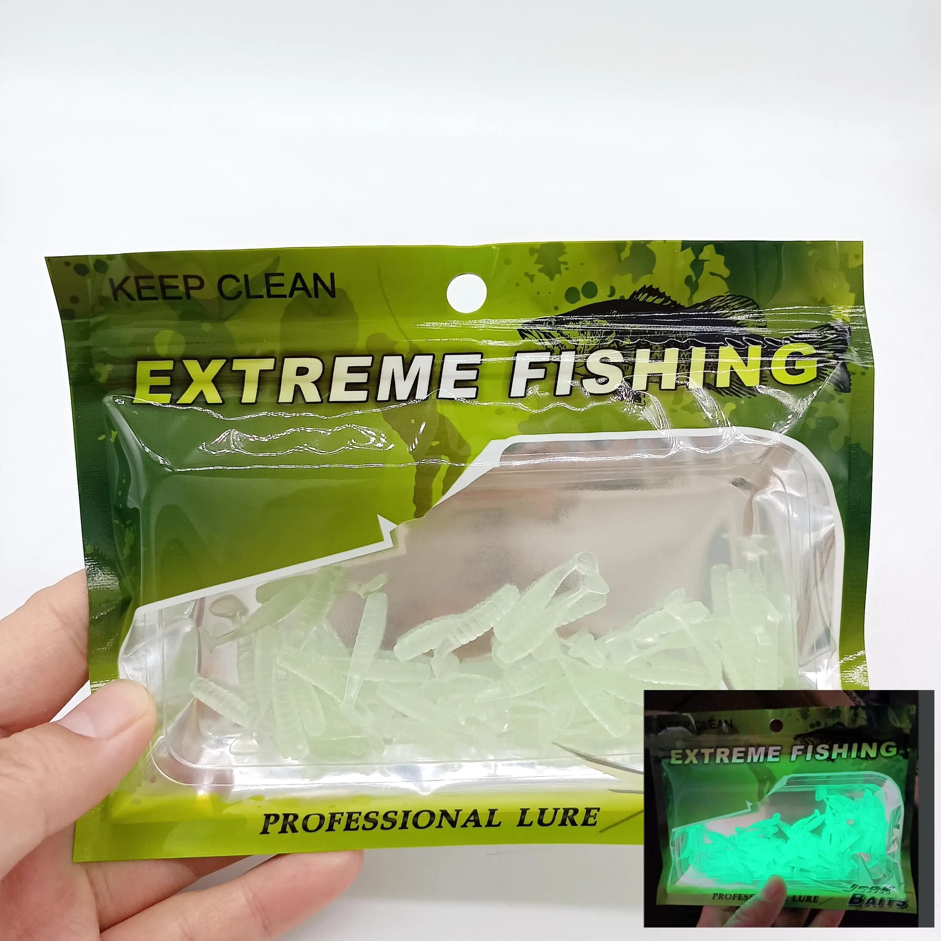 DUODUOYU 50PCS Mini T-tail Soft Fsihing Lures 0.2g/25mm Small Fish Artificial Bait Jig Wobblers Bass Pike Fishing Tackle