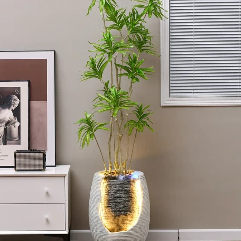 Vendite calde come infinito come acqua che scorre acqua circolante Decorazioni per il soggiorno Umidificatore da pavimento Bonsai accanto al mobile TV