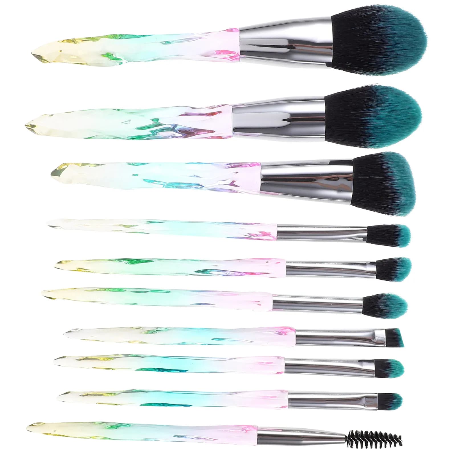 Set di pennelli professionali da 10 pezzi con setole ultra morbide e dense per fondotinta, correttore, cipria, fard, ombretto, pelle sensibile