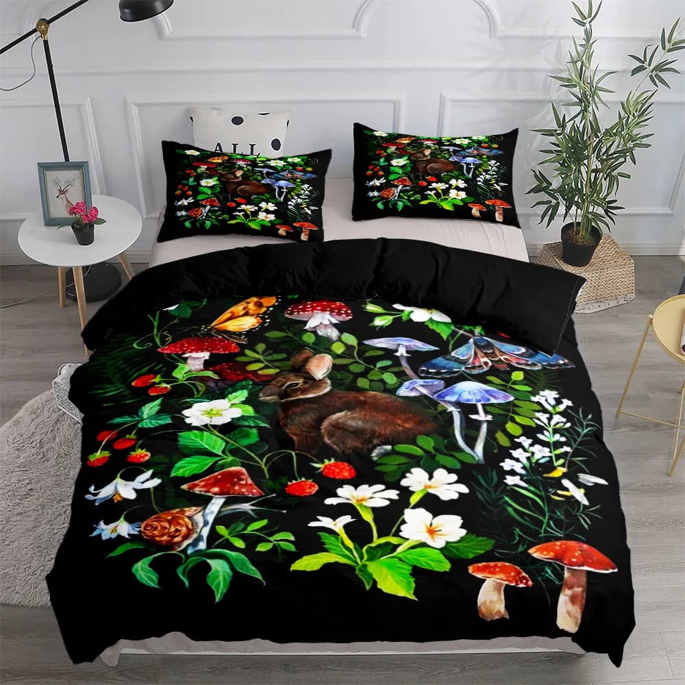 Set copripiumino artistico vintage con coniglio pasquale Set biancheria da letto king size matrimoniale singolo