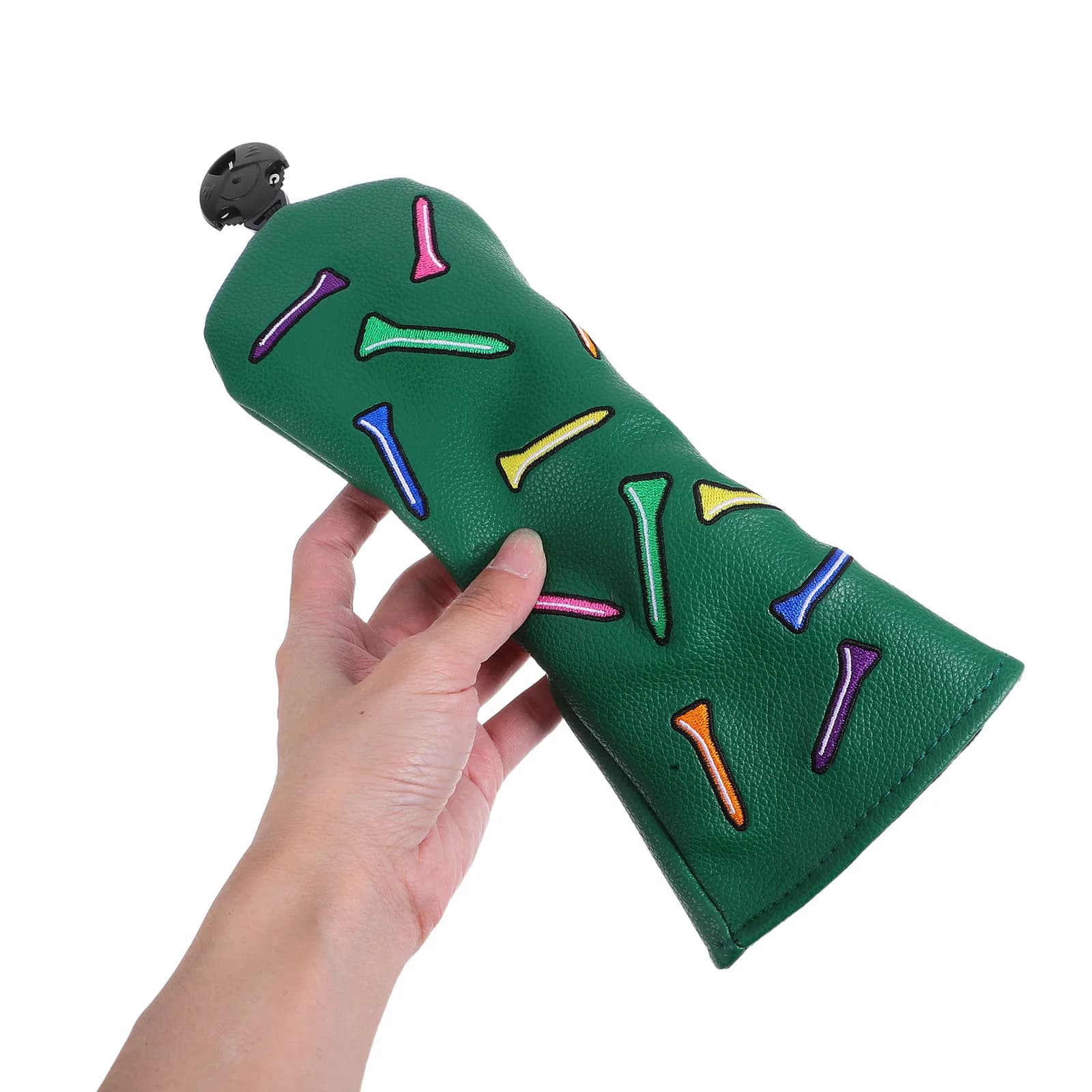 Waterproof PU Golf Headcover for Ut Number Driver Fairway Wood Mallet Putter with Embroidered Tee Design Green Protective Club