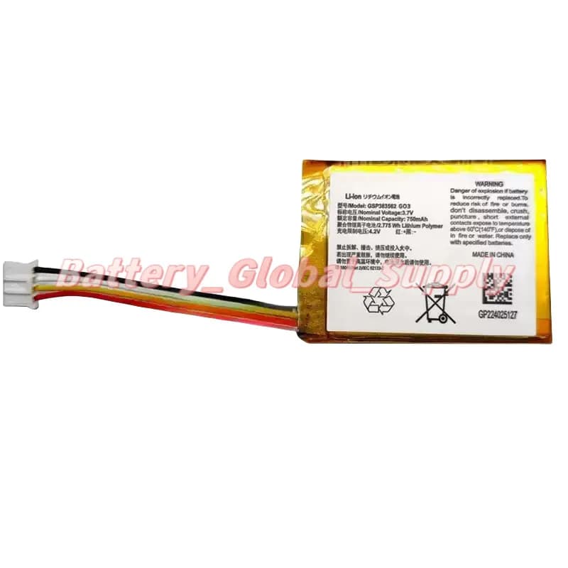 Adatto per la batteria dell'altoparlante Bluetooth GSP383562 GO3 3.7V 750mAh Consegna rapida 1 pezzo
