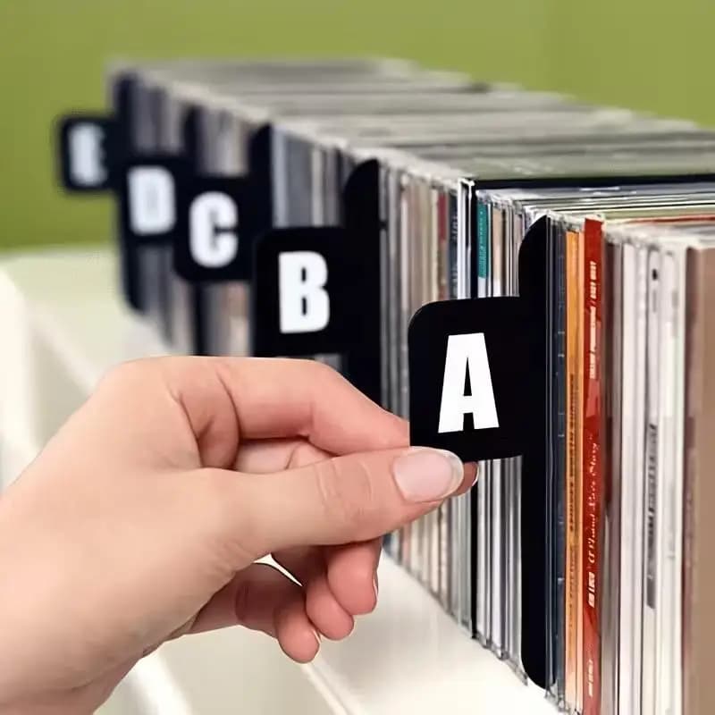 26 divisori per organizer per dischi CD/DVD/vinile AZ separatore di archiviazione di file dell'alfabeto per album musicali, ufficio, casa, salvaspazio