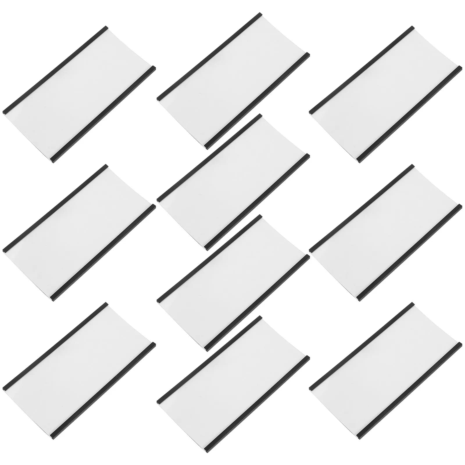 10 set di etichette magnetiche trasparenti riutilizzabili, inserti per schede, etichette per scaffali, per archivi di ufficio, frigoriferi, armadietti per attrezzi
