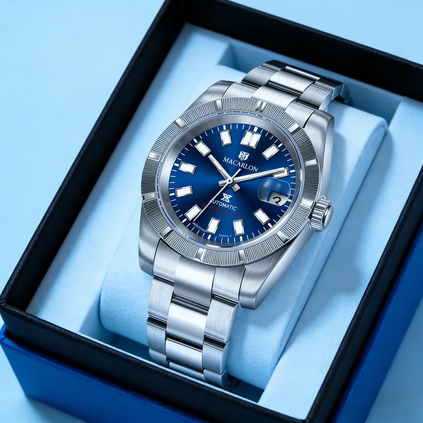 Orologio Meccanico da Uomo MACARLON Design 2026 Nuovo 38mm con Vetro Zaffiro, Luminoso, in Acciaio Inossidabile, Impermeabile, Movimento Automatico Cinese NH35