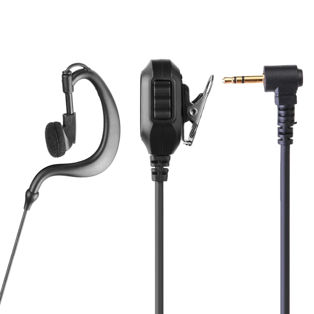 Auricolare a Forma di G per Walkie Talkie con Microfono PTT, Connettore 2.5mm 1Pin, Cuffie Multifunzionali per Radio Motorola Cobra