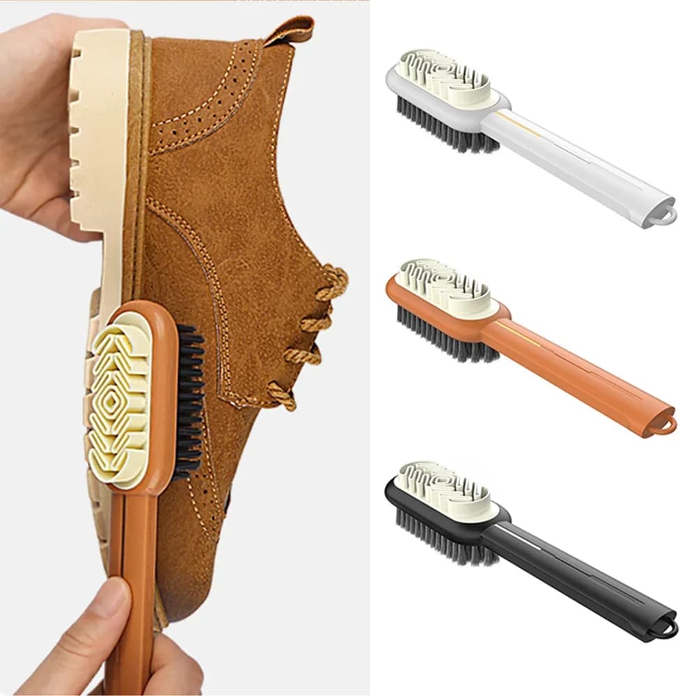 Spazzola per scarpe 2 in 1 Detergente per stivali in pelle scamosciata Set di gomme da cancellare per scarpe Macchia per polvere Spazzola per scarpe in pelle scamosciata Pulizia della pelle scamosciata Pulisci la cura delle scarpe