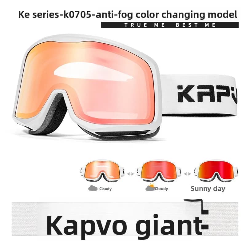 Occhiali da Sci KAPVOE con Lenti Fotocromatiche Antiappannamento e Magnetiche, Occhiali Professionali per Sport Invernali