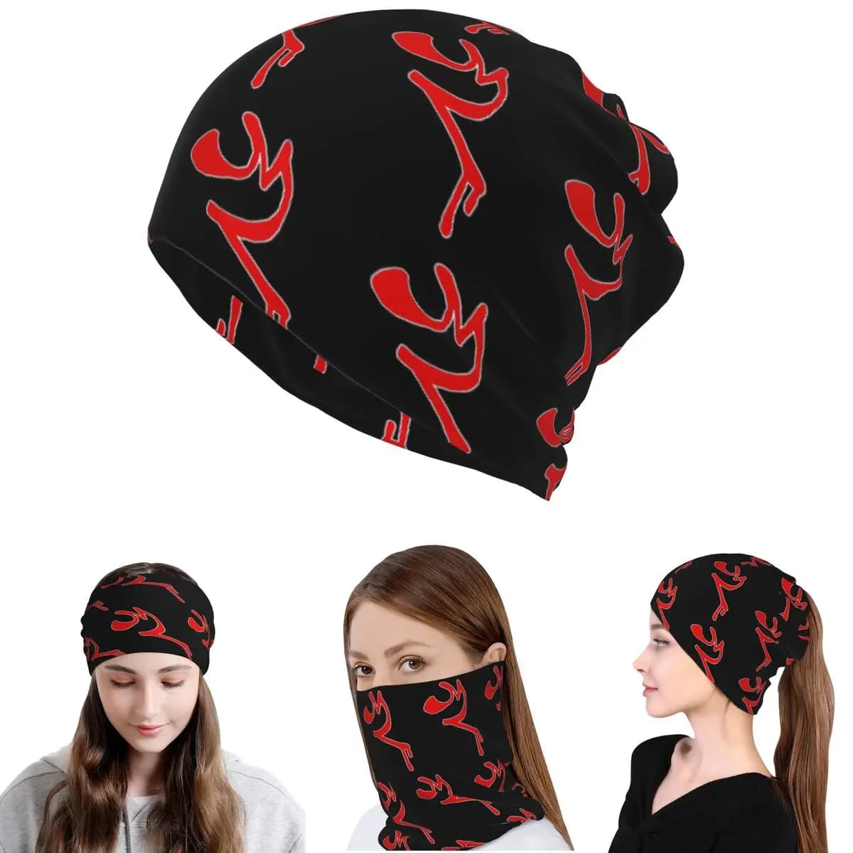 EddsWorld Bandana Rossa Multifunzione: Sciarpa Magica, Copricollo, Maschera Viso, Berretto per Uomini e Donne, Adulti, Tutte le Stagioni