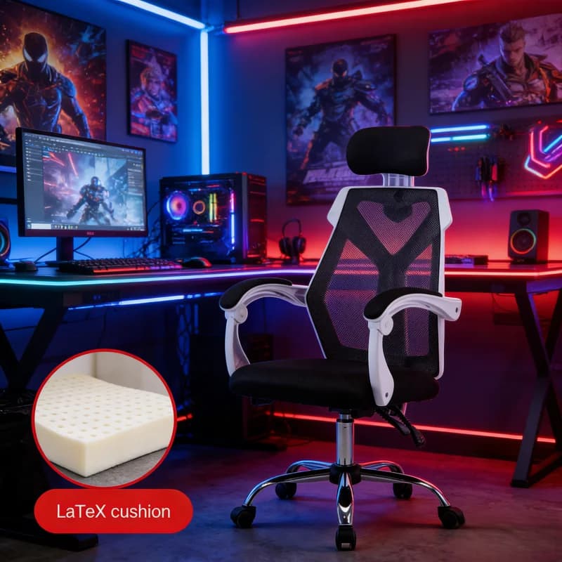 Sedia da Gaming Joylive WCG di Alta Qualità per Ufficio e Sala Giochi, Sedia Reclinabile in Pelle per Computer e Intrattenimento