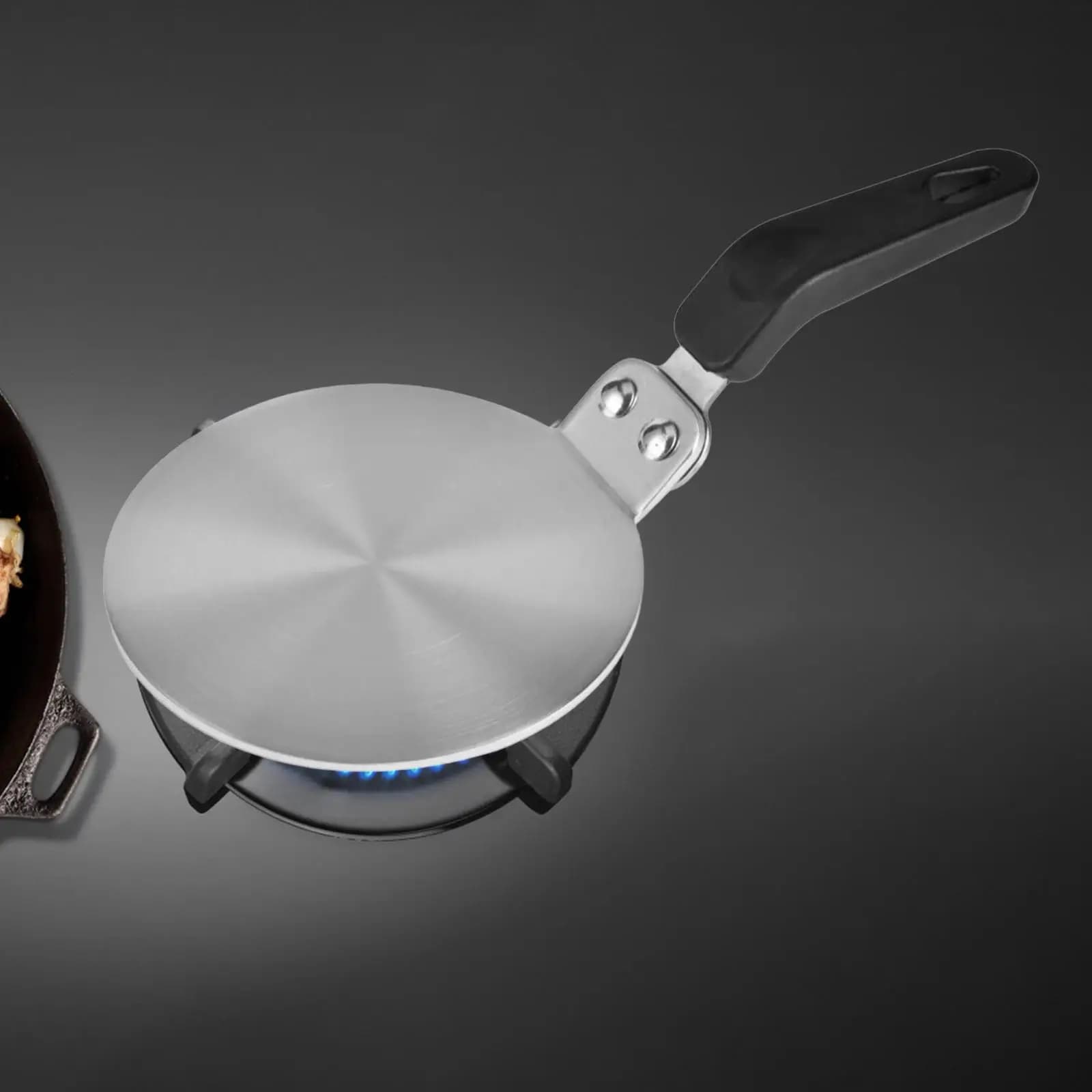 Utensile da Cucina in Acciaio Inox, Piastra Diffusore di Calore con Manico Antiscivolo per Caffettiera, Piano Cottura in Vetro, Casa e Ristorante