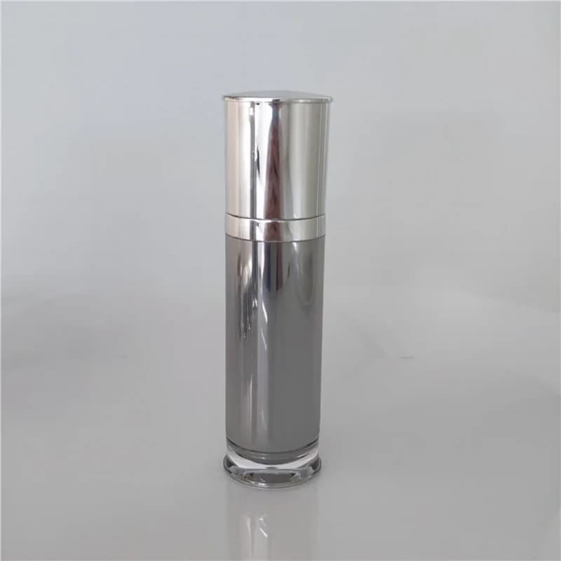 50 ml specchio lucido argento acrilico/bottiglia di plastica lozione/emulsione/siero/fondotinta/essenza toner sbiancante imballaggio per la cura della pelle