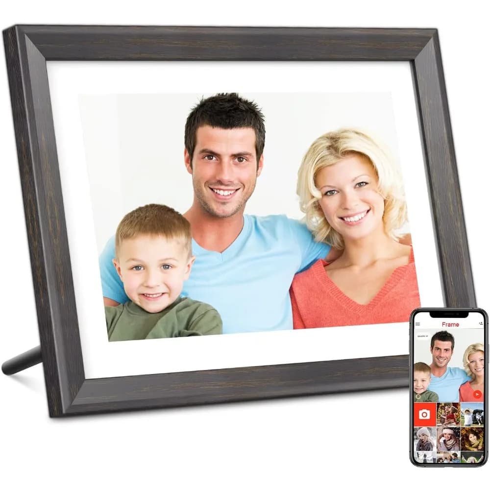 Cornice Digitale WiFi da 10.1 Pollici con Display IPS Touch HD, 16GB, Rotazione Automatica, Facile Condivisione di Foto e Video