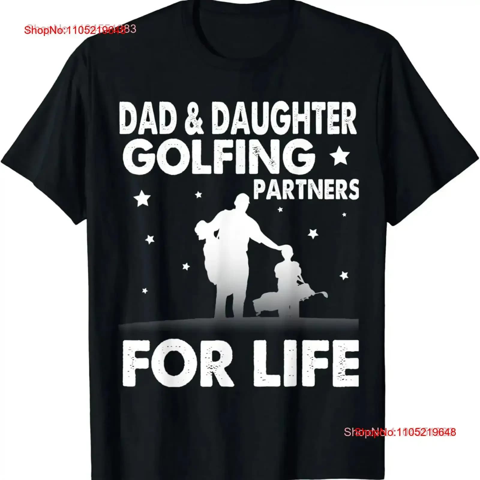 Dad Daughter Golfing Partners For Life Happy Golfer T Shirt vintage Washed Unisex fashion Abbigliamento morbido di design Elegante
