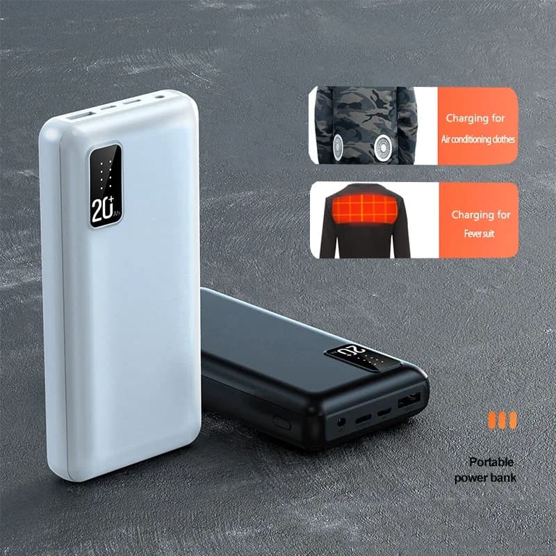 JayoWade 12V DC Uscita Power Bank 20000mAh Caricabatterie portatile Batteria per gilet riscaldato Giacca Power Bank per Xiaomi Mi iPhone