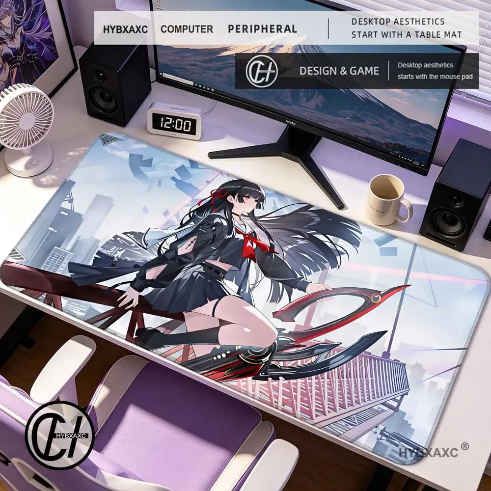 Wuthering Waves Chisaki Mouse Pad Large Anime Gaming Desk Mat Non-Slip Lock Edge Keyboard Mat