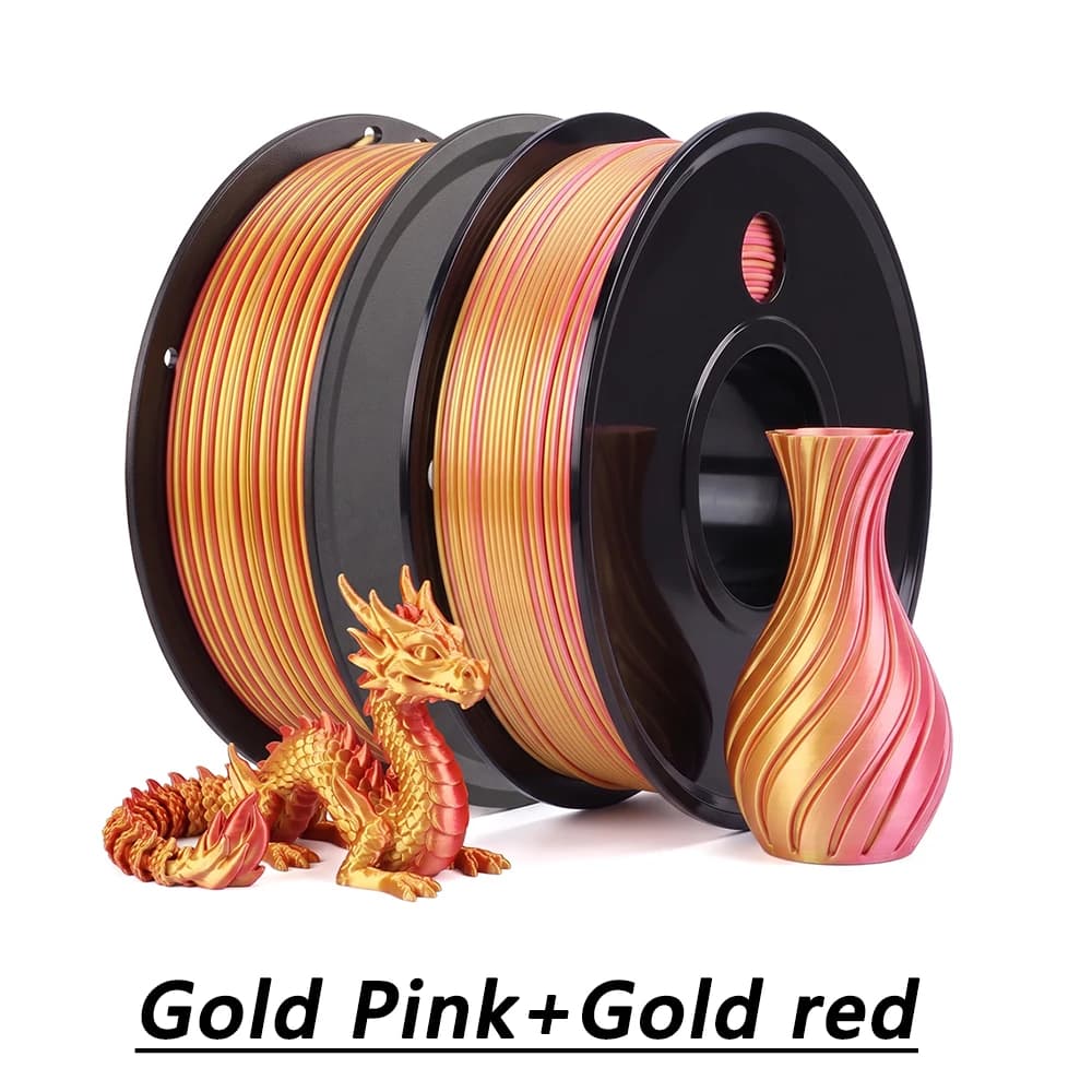 250gx2 3D Printer Filament PLA silk gold pink, Silk Gold Red 1.75mm 3D Printing filament vacuum packaging