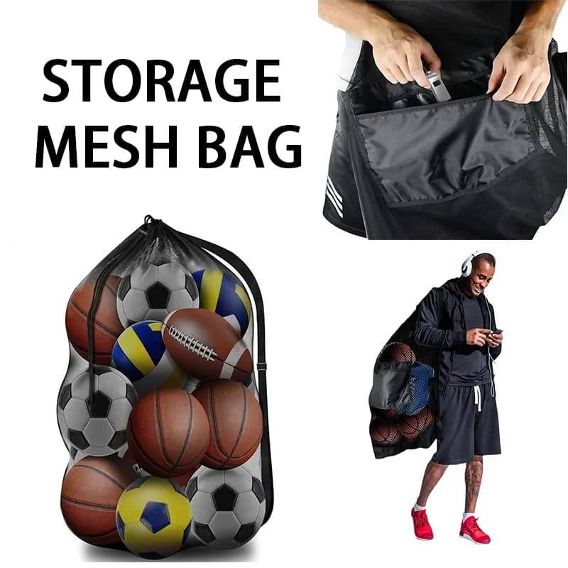 Borsa per palline con coulisse per calcio, basket, tennis, pallavolo, borsa per riporre lo sport, spalla singola, facile da trasportare