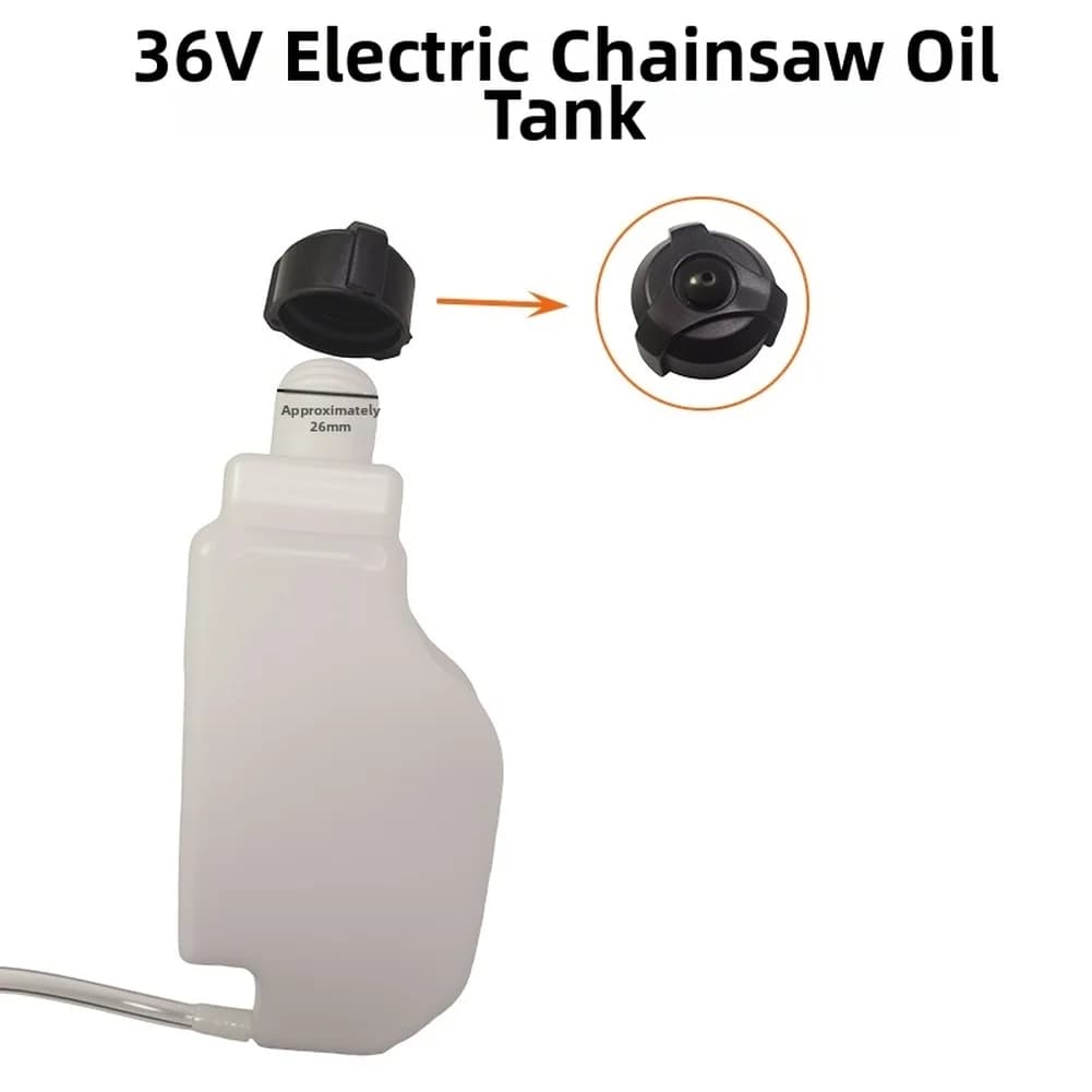 Serbatoio di lubrificazione in plastica per motosega elettrica da 36 V con parti di ricambio automatiche per utensili elettrici da giardino