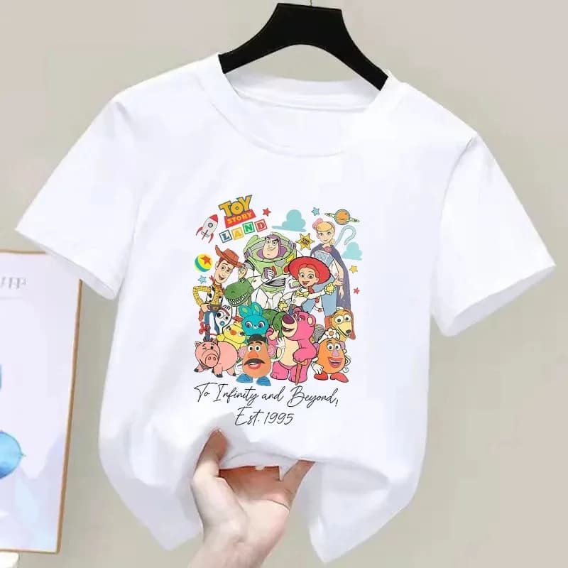 Disney Toy Story Cartoon Character T-Shirt for Children - Huggy Bear Buzz Woody Jessie Print, Soft Breathable Cotton Tee