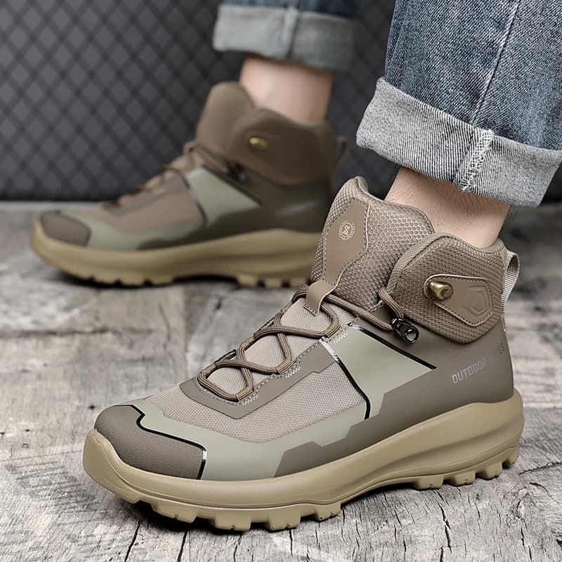 Scarpe tattiche Stivali da uomo stringati Casual Tela da esterno Stivale di marca Scarpe da trekking da uomo alte alla caviglia