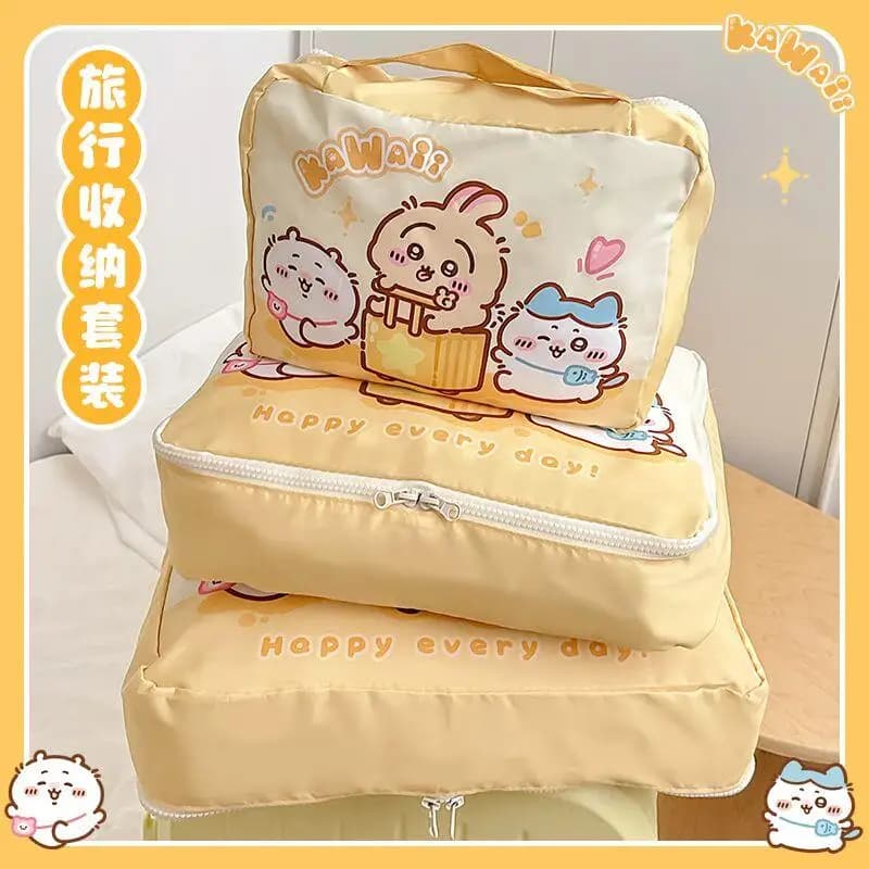 Cartoon Usagi Chiikawa Travel Storage Bag Cute Hachiware Luggage Clothing Underwear Repackaging Bags Toiletry Bag Household Bag