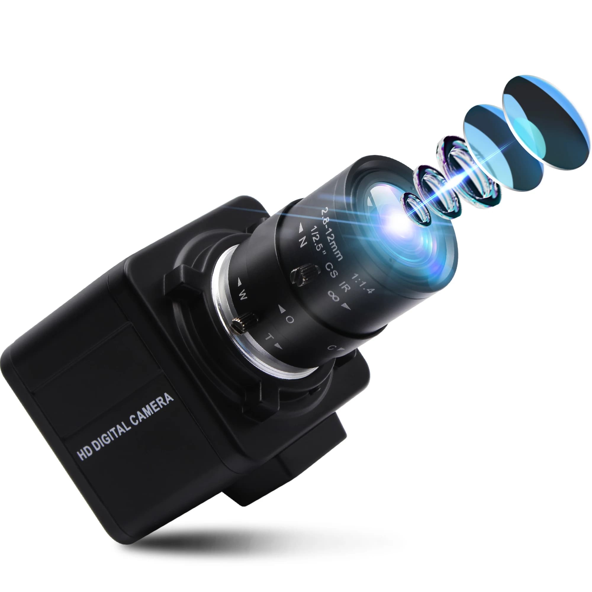 Camera ELP USB 1280*720 MJPEG 60fps Zoom varifocus Webcam with manual lens 2.8-12mm USB 2.0 monochromatic camera