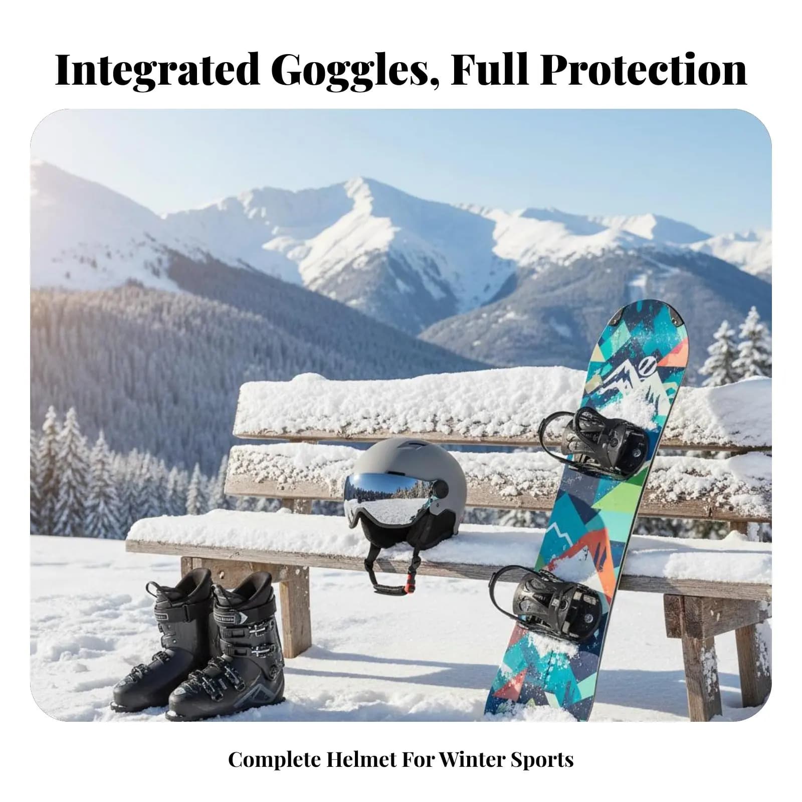Casco da Sci con Occhiali Integrati, Protezione Termica Invernale, Resistente agli Urti, Unisex per Sport sulla Neve