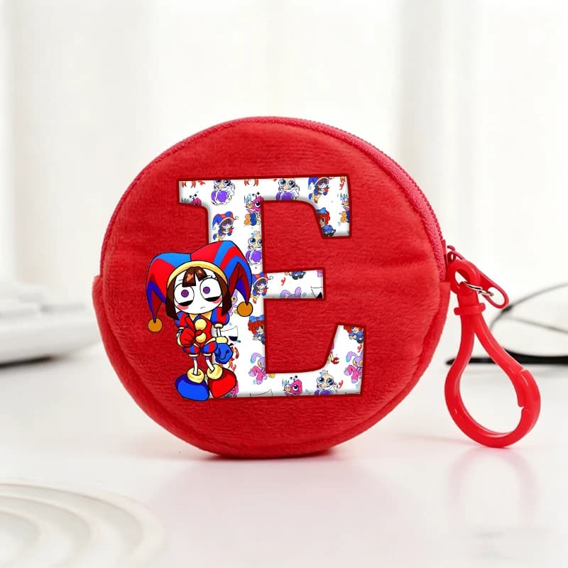 Portamonete e Portachiavi The Amazing Digitals Circus, Portafoglio con Lettere A-Z per Bambini, Ragazze e Ragazzi, Borsa per Soldi da Viaggio e Scuola, Ciondolo Regalo