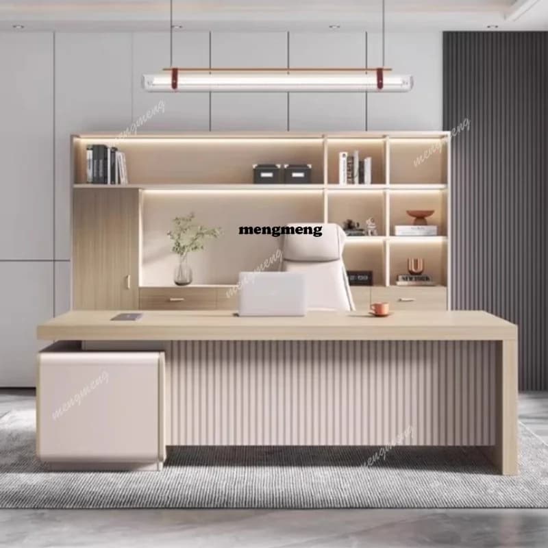 Organizer da scrivania Executive con spedizione gratuita, Scrivanie per ufficio con contenitore, Scrivanie per computer con mobiletto, Tavolo da lavoro, Scrivania di lusso in stile nordico, Supporto per tablet