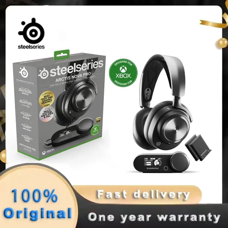 Tutti i nuovi cuffie da gioco wireless SteelSeries Arctis Nova Pro Xbox Cancellazione attiva del rumore Xbox, PC, PS5, PS4, Switch, Mobile