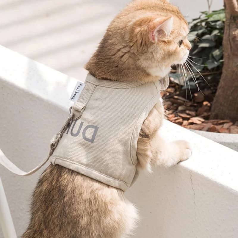 D0AD Petto per Gatti Pettorina per Schiena Guinzaglio Lunghezza Regolabile Trazione per Animali Domestici Collare per Corda