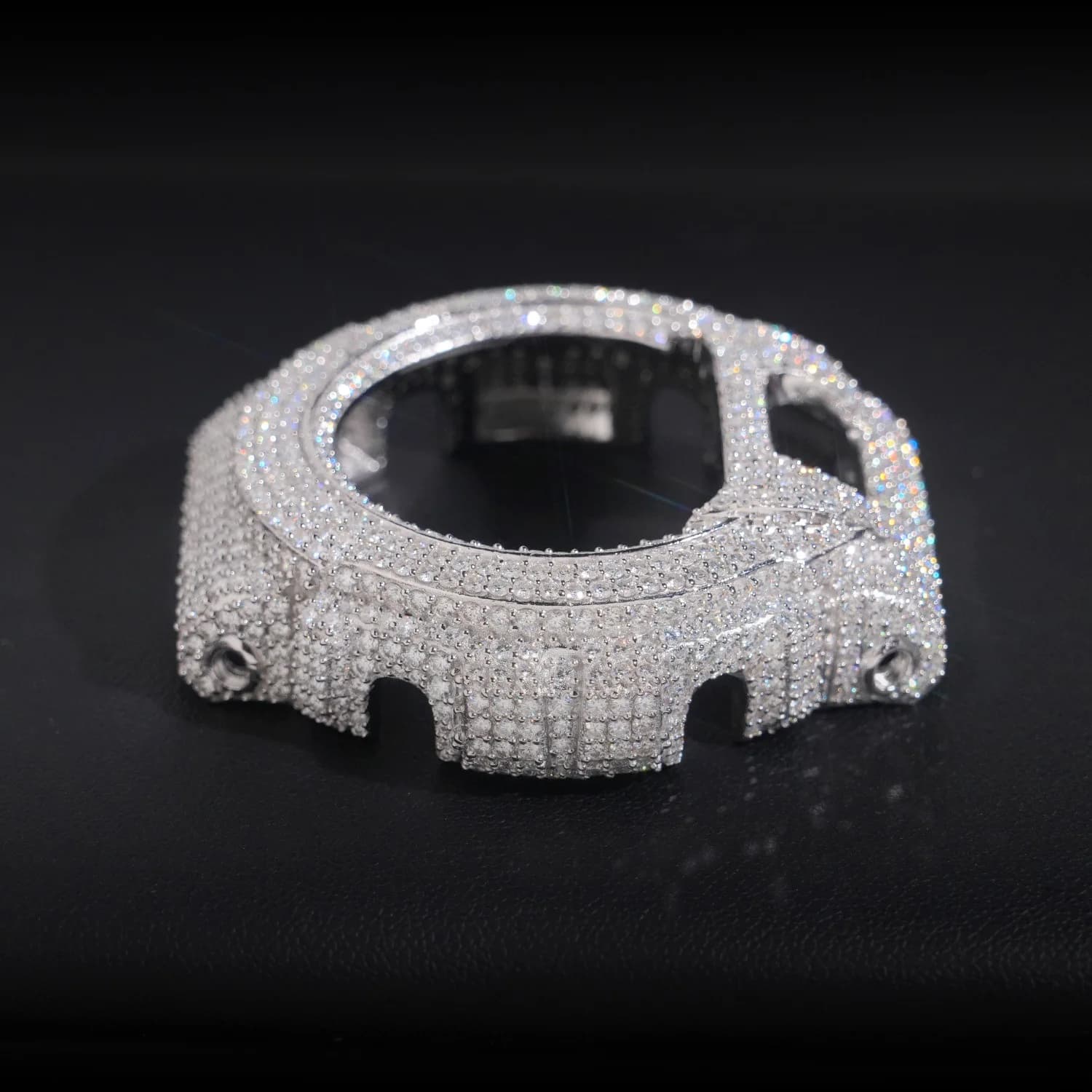 Cassa per Orologio Hip Hop Bling: Tempestata di Moissanite Premium, Opzioni in Oro, Oro Rosa e Argento, Gioiello Definitivo per Uomo