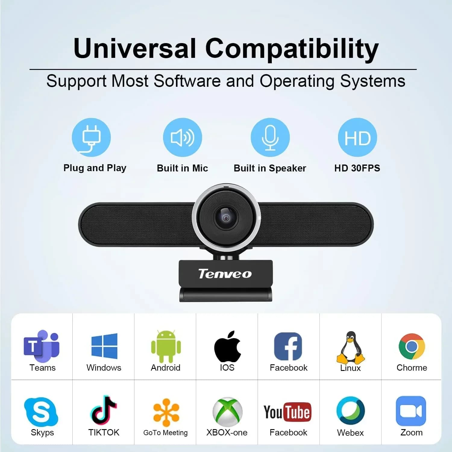 Webcam Professionale TEVO-VA4K 2024, Videocamera 4K con Funzione AI e Inquadratura Automatica, Webcam per Conferenze 3 in 1