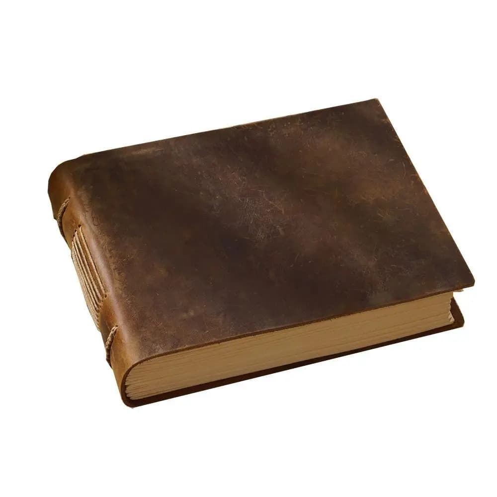 Creative Handmade Embossed Sketchbook Vintage Genuine Leather Drawing Journal Unlined Thick Paper Bound Daily Notepad Women