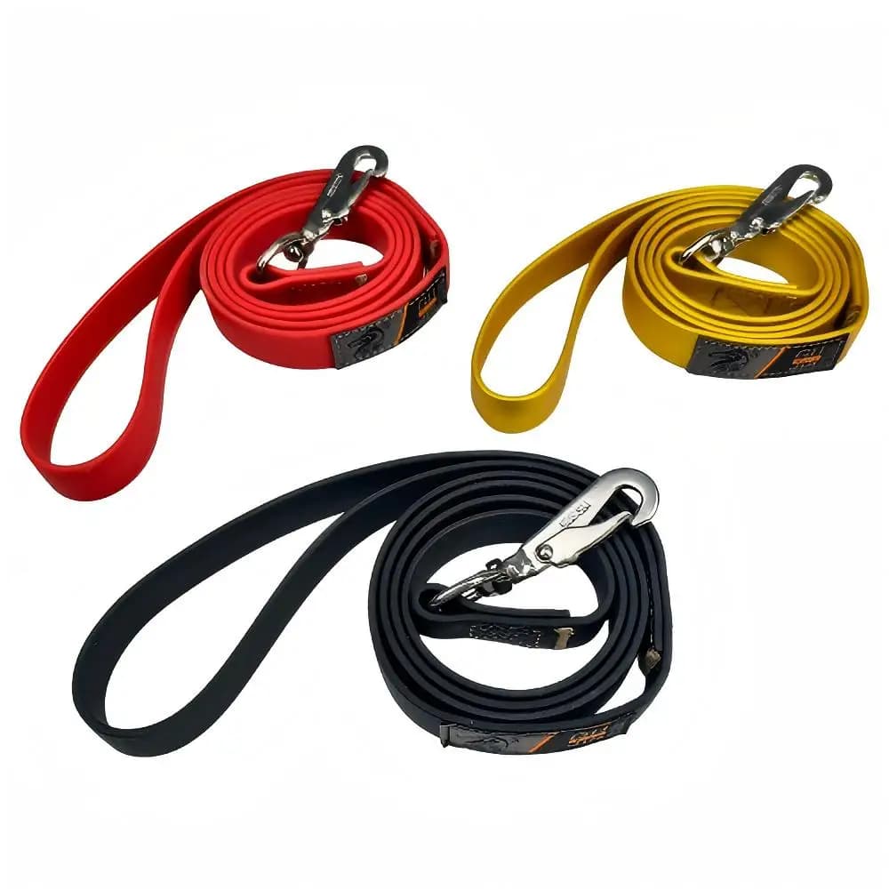 Guinzaglio per cani in silicone con fibbia in acciaio inossidabile, impermeabile, facile da pulire, resistente agli odori e alle macchie.