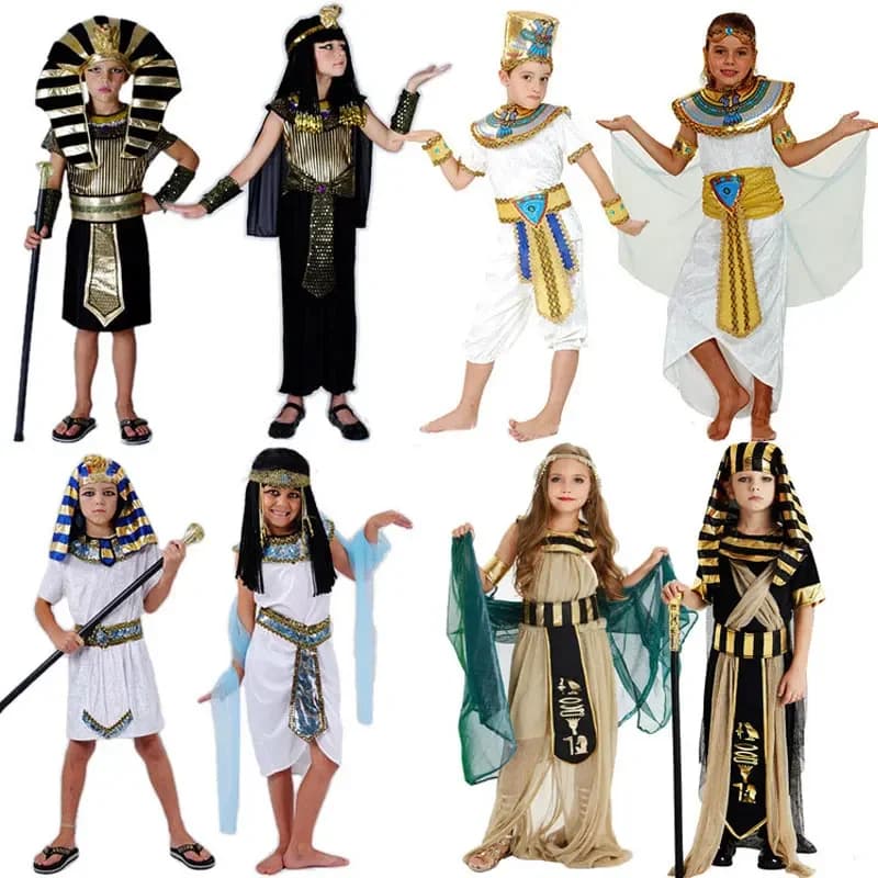 Costumi dell'Antico Egitto, Faraone Egiziano, Cleopatra, Principe, Principessa, Costume per Cosplay Anime