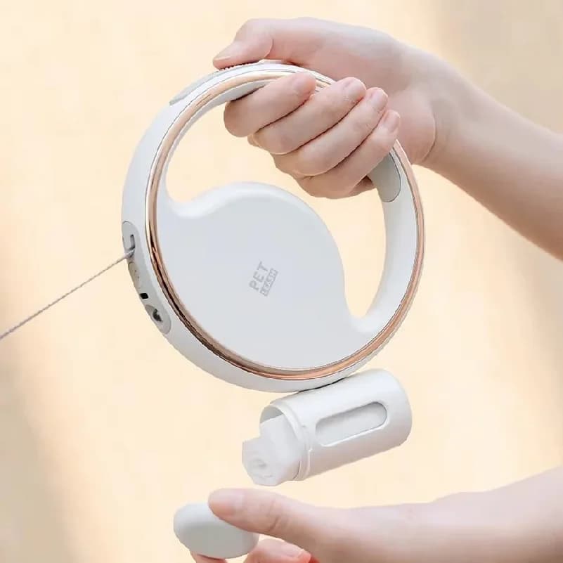 Guinzaglio Avvolgibile Automatico per Cani da 3m con Dispenser Sacchetti Igiene e Luce LED Integrata - Robusto e Resistente per Passeggiate e Addestramento Cuccioli