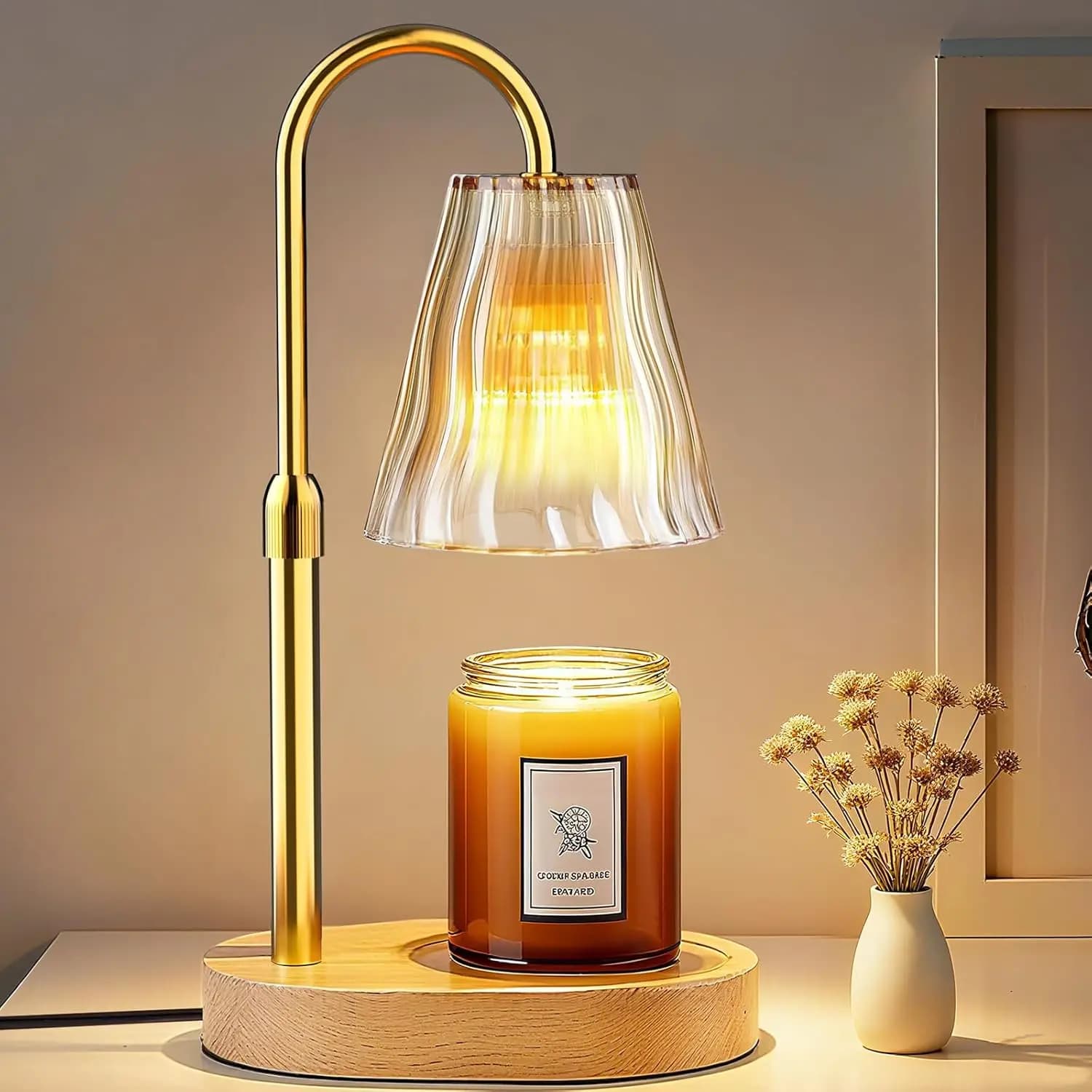 Lampada Scaldacera con Timer e Dimmer, Regalo di Compleanno per Donne, Decorazione per la Casa, Scioglitore di Cera per Candele in Barattolo con 2 Lampadine