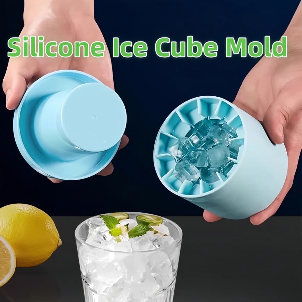 Stampo per tazza per secchiello per ghiaccio in silicone per uso alimentare Vassoio per cubetti di ghiaccio a congelamento rapido Design creativo Creatore di birra per whisky per bar domestico