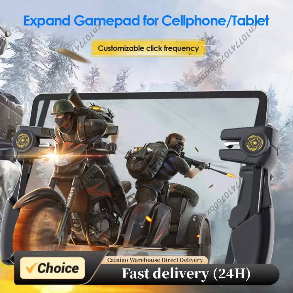 Controller di Gioco a Sei Dita, Gamepad L1R1 con Pulsanti di Sparo e Mira, Joystick per Tablet e Telefono, Impugnatura con Trigger per Dispositivi Mobili