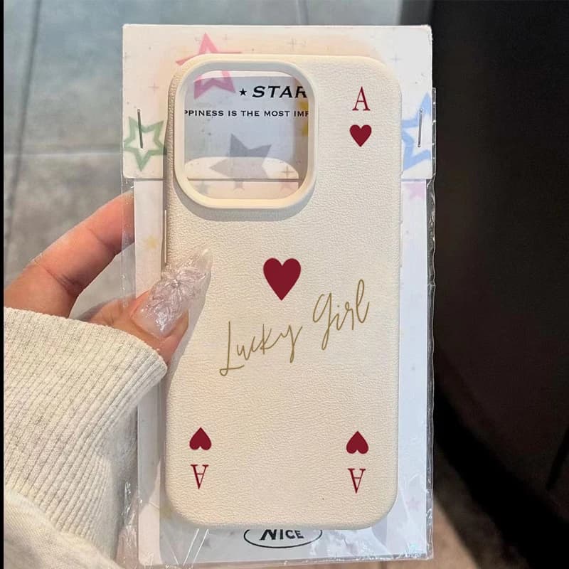 Cassa del telefono Per Xiaomi Poco X7 X6 X5 M6 F5 F6 F7 Pro Mi 15 14 13 15T 14T 13T 5G Elegante Ace of Hearts Poker Lichee Pattern Cover
