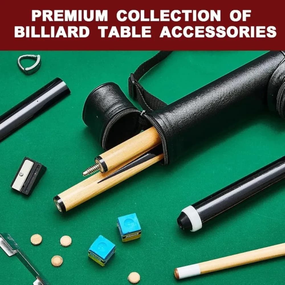 Set di Accessori per Riparazione e Custodia per Stecche da Biliardo, Include Stecche Professionali in Acero da 58 Pollici con Punta da 13 mm e 1 Custodia